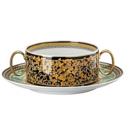 Versace Rosenthal Barocco Mosaic Creamsoup Cup with Saucer
