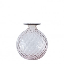 Venini Monofiori Balloton Vase Powder Pink / Oxblood thread 100.16