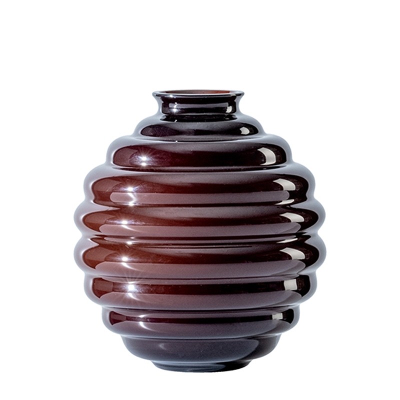 Venini Deco Vase oxblood red / Oxblood red H. 24.5 cm 707. 07