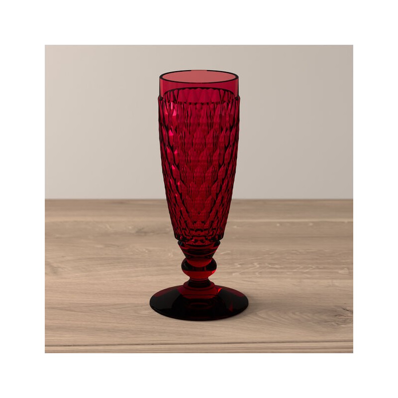Villeroy & Boch Boston Coloured Set 4 Pcs Champagne Flute Red 0070