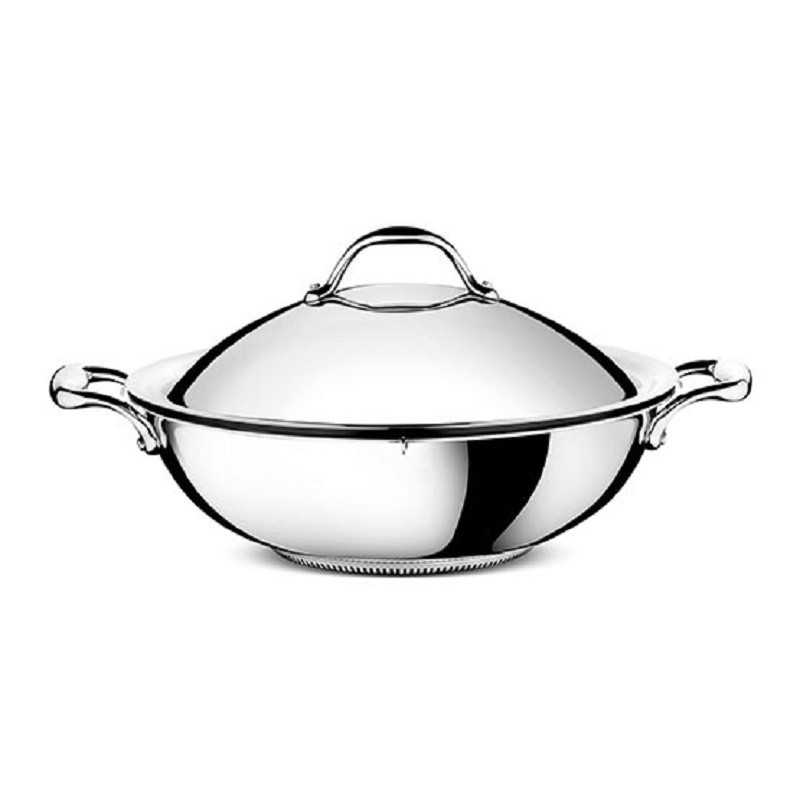 Lagostina Accademia Lagofusion Wok con coperchio e griglia 32 cm