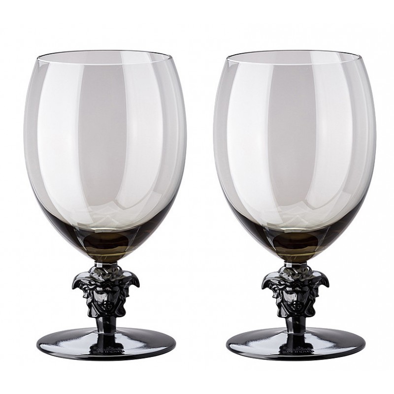 Versace Rosenthal Medusa Lumiere Haze 2nd Edition Set of Two Water Glass