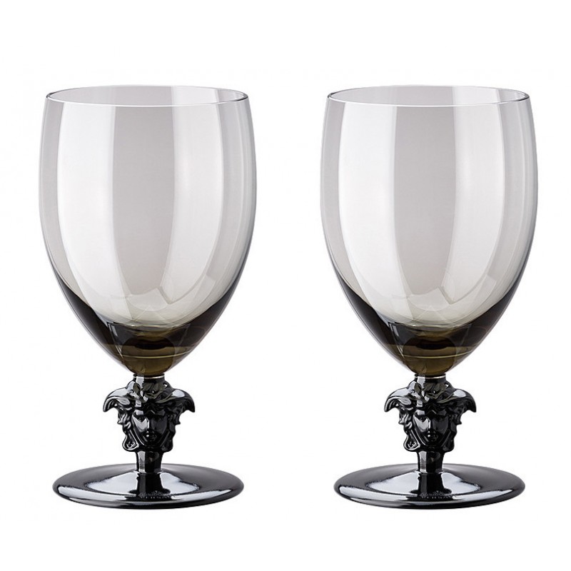 Versace Rosenthal Medusa Lumiere Haze 2nd Edition Set of Two Red Wine Glass