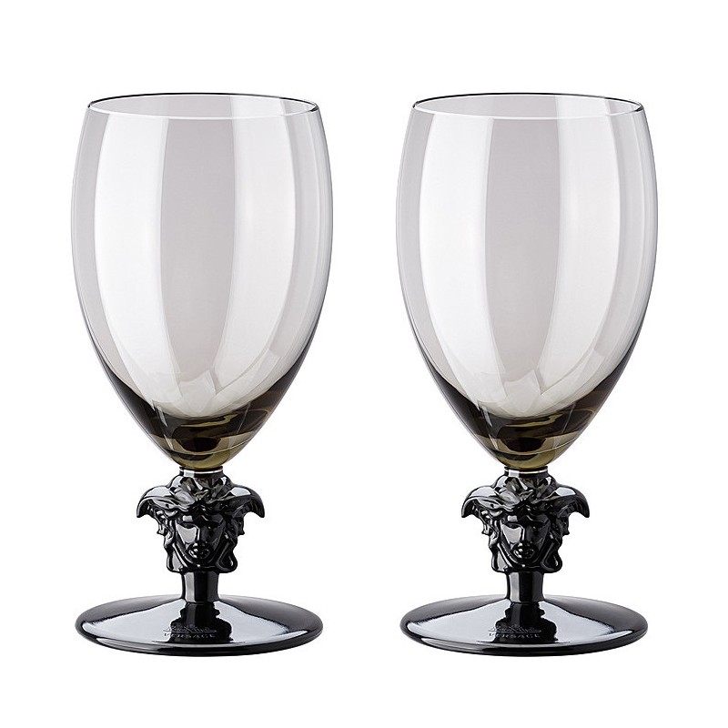 Versace Rosenthal Medusa Lumiere Haze 2nd Edition Set of Two White Wine Glass