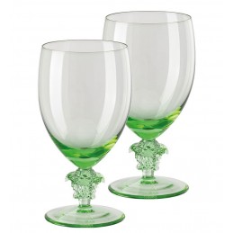Versace Rosenthal Medusa Lumiere Mint 2nd Edition Set of Two Water Glass