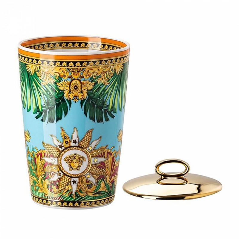 Versace Rosenthal Jungle Animalier Candeliere 2 Pz con Candela Profumata