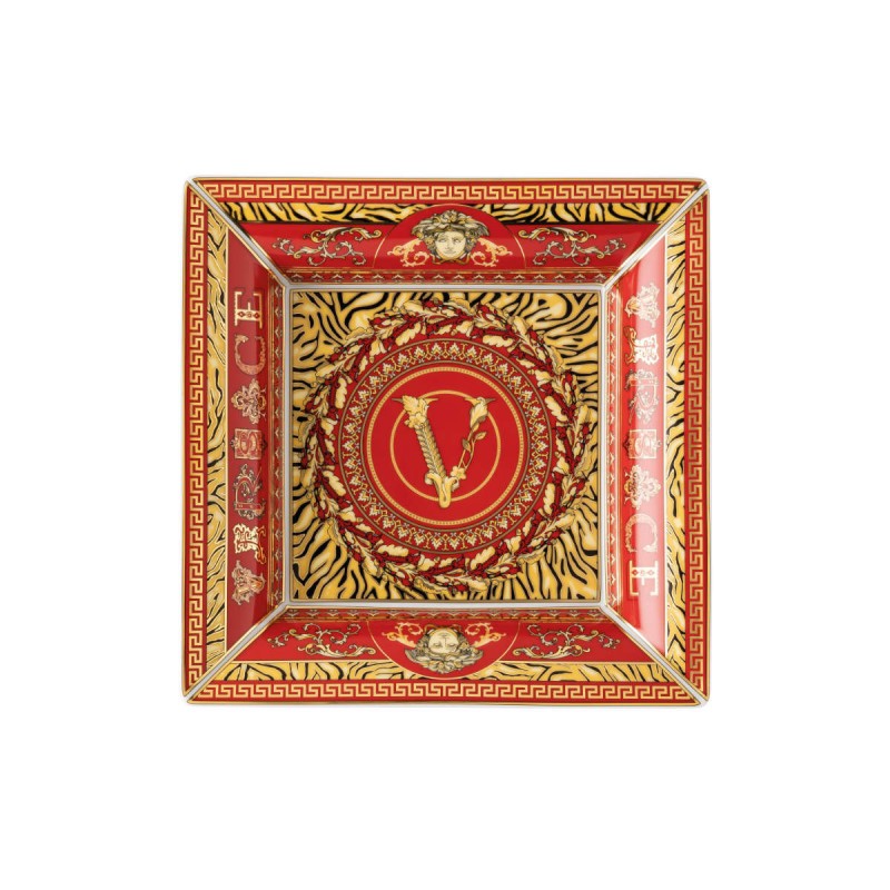 Versace Rosenthal Virtus Holiday Square Bowl 18 cm