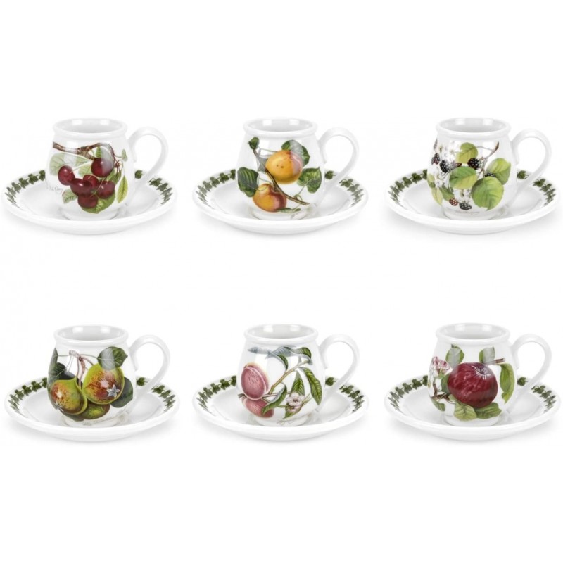 Portmeirion Pomona Set 6 Tazze Espresso con Piattino
