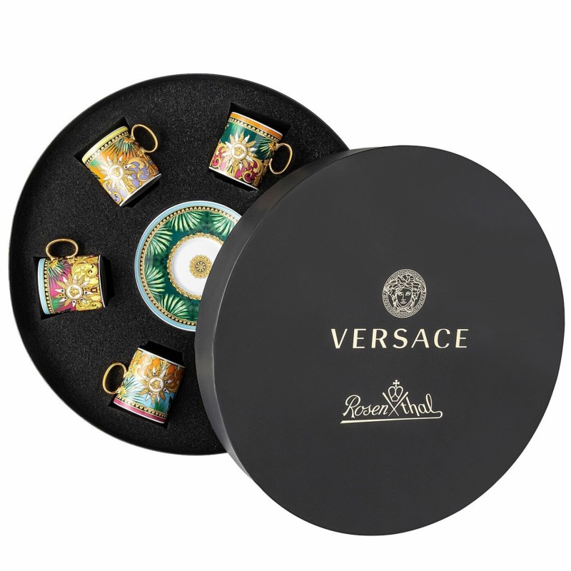 Versace Rosenthal Jungle Animalier Set 6 Espresso Cup with Saucer in Box