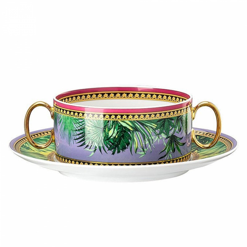 Versace Rosenthal Jungle Animalier Tazza Brodo 0.28 l con Piattino