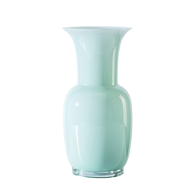 Venini Opalino Vase Rio Green H 36 cm Murano Glass Ref. 706. 22